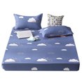 thumbnail image 1 of Juego de cama de poliéster con estampado de flores, funda de almohada, sábana ajustable (doble), 1 of 8