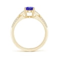 thumbnail image 2 of ANGARA Natural Oval 1.25 ct Tanzanite Solitaire Ring with Pave Diamonds in 14K Yellow Gold for Women (Size-8x6mm) | December Birthstone, Anniversary, Jewelry Gift for Women | Natural Tanzanite Ring, 2 of 7