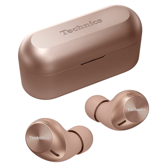 Technics True Wireless Auriculares Bluetooth multipunto con micrófono HiFi Llamadas claras Batería de larga duración Ligero Ajuste cómodo Alexa Incorporado EAH-AZ40-N (oro rosa)