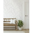 thumbnail image 6 of NextWall Metallic Silver Delicate Branches Peel and Stick Wallpaper, 6 of 8