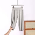 thumbnail image 2 of QIUOMBBP Woman Capri Pajama Pants Plus Size Soft Lounge Sleep Pants Elastic Waist Modal Comfy Pj Bottoms Gray XL, 2 of 7