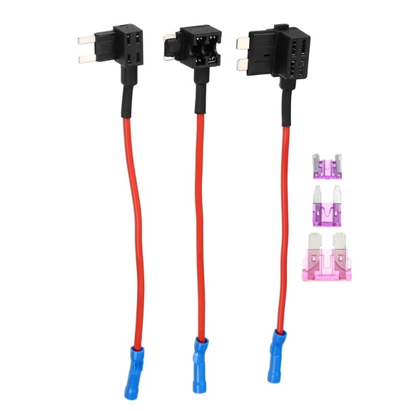 Unique Bargains 1 Set Universal 3pcs Car Fuse Tap Adapter with 3pcs 3A Standard Mini Low Profile Mini Blade Type Fuse