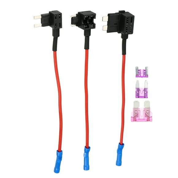 Unique Bargains 1 Set Universal 3pcs Car Fuse Tap Adapter with 3pcs 3A Standard Mini Low Profile Mini Blade Type Fuse