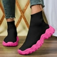 thumbnail image 2 of Womens Mens High Top Fashion Sneakers Slip on Socks Shoes Casual Comfortable Knitted Chunky Walking Shoes, 2 of 5