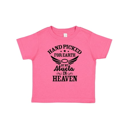 

Inktastic Handpicked for Earth by My Abuela in Heaven with Angel Wings Boys or Girls Baby T-Shirt