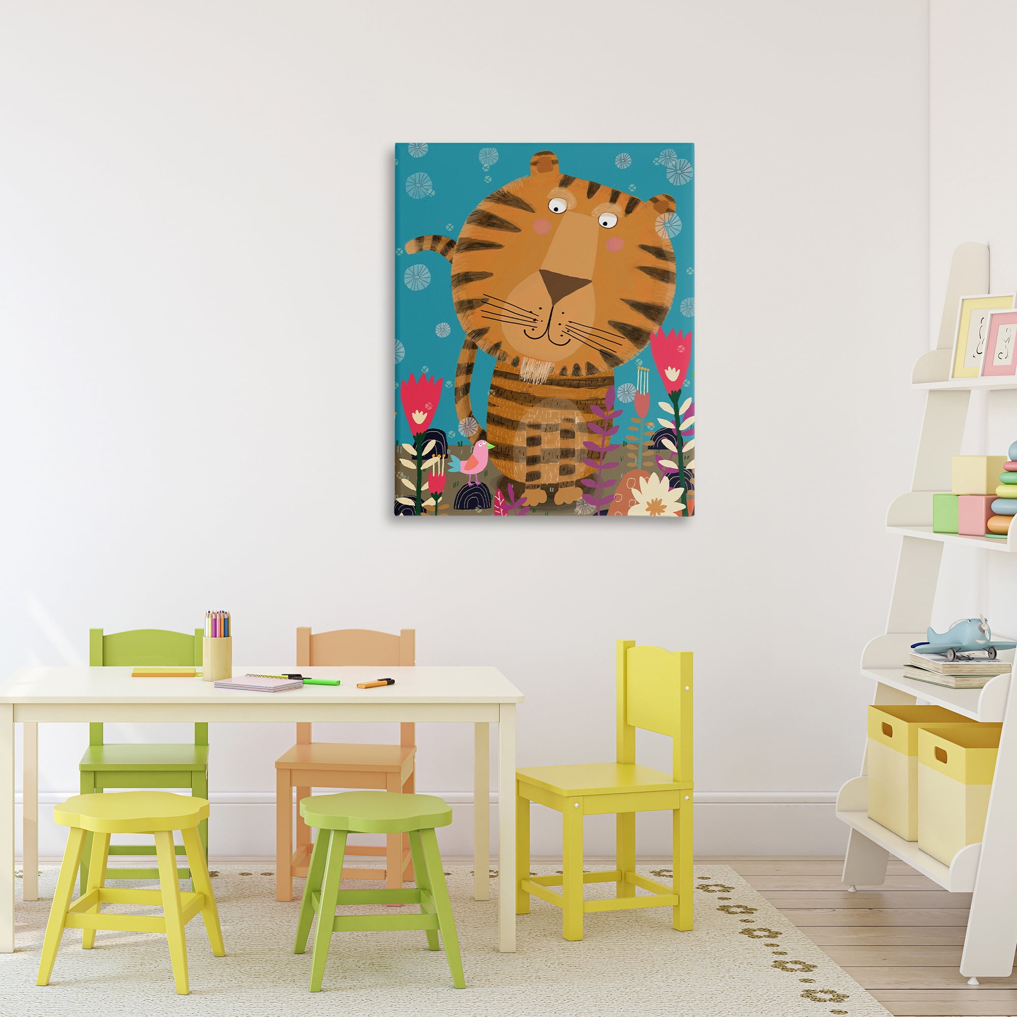 Stupell Industries Boho Tiger & Flowers Canvas Wall Art, design by Carla Daly