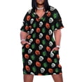 thumbnail image 1 of Vestido de verano holgado con bolsillos para mujer conjunto de máscara de trébol plateado falda de noche, 1 of 6
