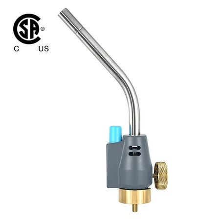 BLUEFIRE MRS-7014A Trigger Start Gas Welding Propane Torch Head Specially for MAPP Fuel,Extend 1.5" Burning Tube Nozzle Piezo Self Ignition Handhold Cylinder Soldering Brazing Triple-Point Flame (B07Q3DJQJ5)