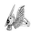 thumbnail image 5 of AeraVida Majestic Soaring Eagle Yin and Yang Symbol Sterling Silver Ring-7, 5 of 5
