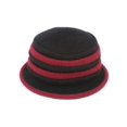 thumbnail image 1 of Womens Winter Two-Tone Wool Bucket Hat - Black/Burgundy, 1 of 1