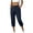 #0417-Dark Blue, variant on Trousers for Women High Waist Button Front Cargo Capri Pants Urban Casual Wear Elastic Cuffs Loose Fit Bottoms Gift