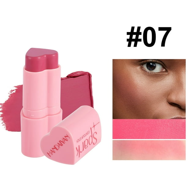 Xihbxyly dia del primer ministro Blush Cream Blooms Stick Rubor perlado Iluminador facial