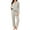 Light Gray, variant on Womens Cotton Pajama Sets with Long Sleeves Button Down Pajama Set for Women 2pcs Women Soft Sleepwear Set with Long Pants Womens Casual Loungewear Sets with Pockets, S-XXL