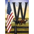 thumbnail image 3 of America Forever Monogram W Garden Flag 12.5 x 18 inch Double Sided Patriotic Letter W Flag with American Flag and Horses Personalized Initial Outdoor Decor Country Farm Yard Flag, 3 of 5