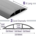 thumbnail image 2 of Bates- Floor Cord Cover, 6ft Cable Cover, Gray, Cord Cover Floor Cable Cover, Cord Protector, Cord Hider Floor, Extension Cord Cover, Cable Cover Floor, Cable Floor Cover, Cable Covers for Cords Gray, 2 of 5