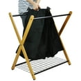 thumbnail image 6 of Oceanstar X-Frame Bamboo 3-Bag Laundry Sorter, Black, 27 in L x 19.1 in W x 29.75 in H, Age Group: Adults, 6 of 12
