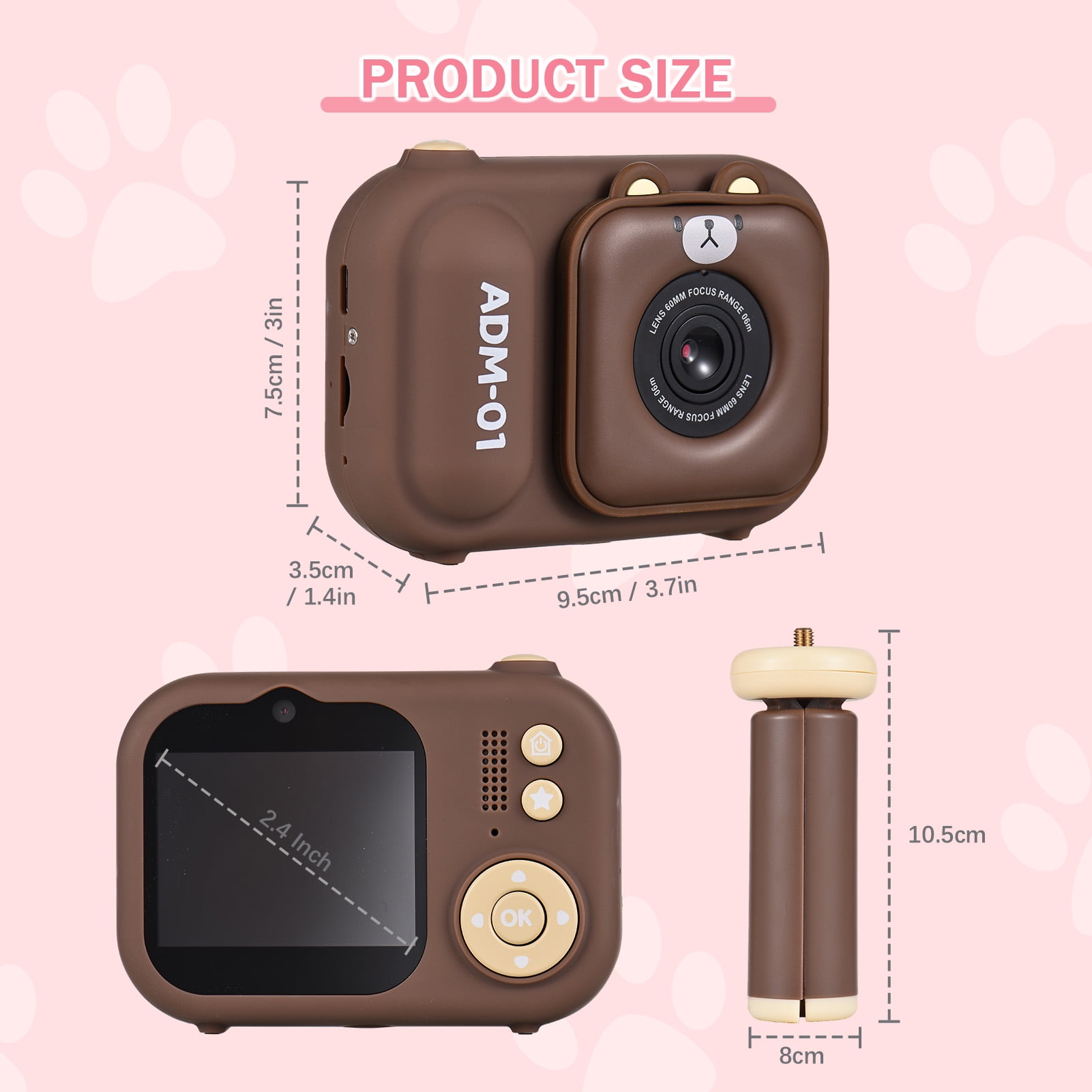 Wewoo - Caméra Enfant D9 800 W Pixel Lens Mode Mini de sport numérique  mince et légère avec écran de 2,0 pouces et étui de protection en forme de  girafe et mémoire