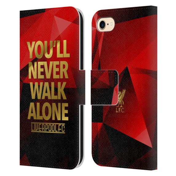 Head Case Designs Officially Licensed Liverpool Football Club Liver Bird Ynwa Red Geo Ynwa Plain Leather Book Wallet Case Cover Compatible with Apple iPhone 7 / 8 / iPhone SE 2020