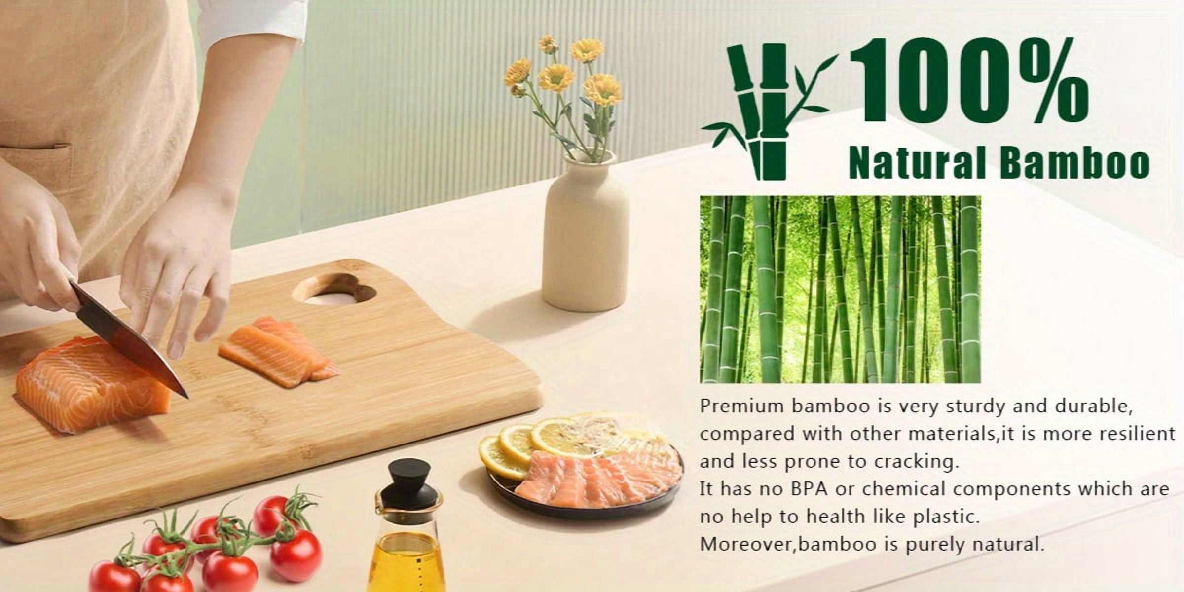 4PCS Personalized Cutting Board Set, Customized Bamboo Wood Kitchen Board with Utensils, Housewarming Gifts New Home, Laser Engraved Utensil Set, Best Friend Cutting Board, Engraved Custom Gifts