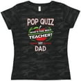 thumbnail image 3 of Inktastic Pop Quiz Dad Best Teacher Women's T-Shirt, 3 of 5