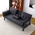 thumbnail image 4 of BSHTI 70 inch Multi Functional Cotton Sofa Couch,linen sofa bed with Cup Holder and Side Storage for Livingroom, 4 of 9