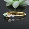 thumbnail image 3 of Pear Moss Agate Engagement Ring CZDiamond Promise Ring Delicate Yellow Gold Statement Jewelry 3 Stone Ring Christmas Gift Ring, 3 of 4