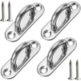 thumbnail image 1 of 4 Pcs 3.1 Inch 304 Stainless Steel Ceiling Hooks Pad Eyes Plate Marine Hardware Hooks with Screws, 1 of 4