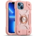 thumbnail image 1 of KOMI Compatible with iPhone 14 Pro Max Case 6.7 Inch with Built-in 360°Rotating Ring Stand, Military Grade Drop Protection Full Body Rugged Heavy Duty Protective Cover Pink, 1 of 4