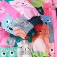 thumbnail image 6 of 1-6T Kids Girls Waterproof Windbreaker Printed Hooded Zip-up Jackets Lined Rain Jackets - Blue Cat, 6 of 7