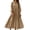 Khaki, variant on Qiopertar Linen Dress for Women Loose Casual V-Neck Three-Quarter Sleeve Solid Color Dress Spring Summer Beach Travel Boho Relaxed Gauze Maxi Dress, Black M