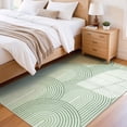 thumbnail image 3 of RUG ROBOT 4'x6' Abstract Washable Rugs, Non Slip Ultra-Thin Soft Area Rugs for Living Room, Bedroom, Dining Room, Boho Mid Century Modern Colored Indoor Rainbow Carpet, Green, 3 of 7