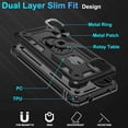 thumbnail image 3 of Google Pixel 4A Case (No fit for Pixel 4A 5G) with HD Screen Protector, Military-Grade Protective Heavy Duty Phone Case with Magnetic Kickstand Ring for Google Pixel 4A Black, 3 of 14