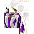 thumbnail image 3 of Purple White Moire Tablecloth Rectangle Table Cloth 60x120, Waterproof Outdoor Table Cloth Covers Decorative Table Protector, Modern Abstract Art Washable Table Cover for Kitchen Dinning Party, 3 of 8
