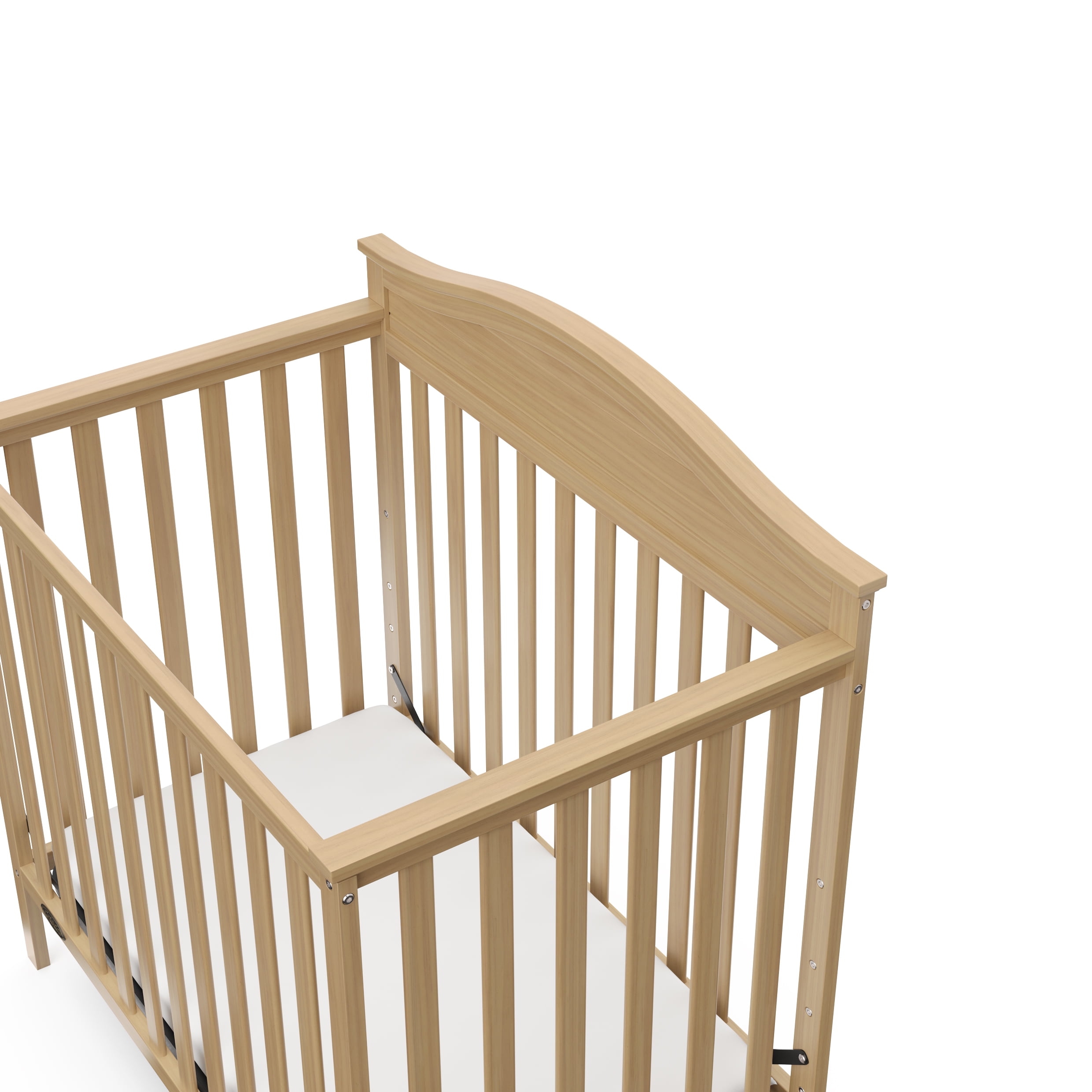 Graco Stella 4-in-1 Convertible Baby Mini Crib with Mattress, Driftwood