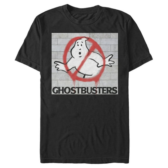 Men's Ghostbusters Brick Spray Logo Graphic Tee Black Small