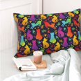 thumbnail image 4 of Yiaed Colorful Cats Print Brushed Microfiber Envelope Pillowcases, Standard,Envelope Closure Pillow Cases(No pillow core)-16"x24", 4 of 6