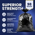 thumbnail image 4 of Contractor Trash Bags 40-45 Gallon │ 3.0 Mil │ Black Heavy Duty Garbage Bag │ 40” X 48” (50 Count), 4 of 7