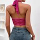 thumbnail image 4 of Camisola moldeadora de cintura con lazo sin espalda informal de encaje para mujer, top de poliéster, 4 of 4