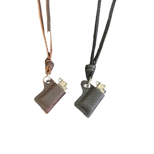 Collar de cuero genuino de 2 uds, collar con colgante de joyería Punk Rock genial, encendedor Punk Rock para mujeres y hombres, regalos de joyería de moda
