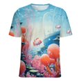 thumbnail image 5 of Underwater World Ship Coral Women's T-Shirt Short Sleeve T Shirts Tops Tee Ladies Loose T, 5 of 7