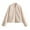 Beige-05, variant on HTNBO Womens Cropped Bomber Jacket Casual Zip Up Varsity Jackets Trendy Outwear Coats with Welt Pockets