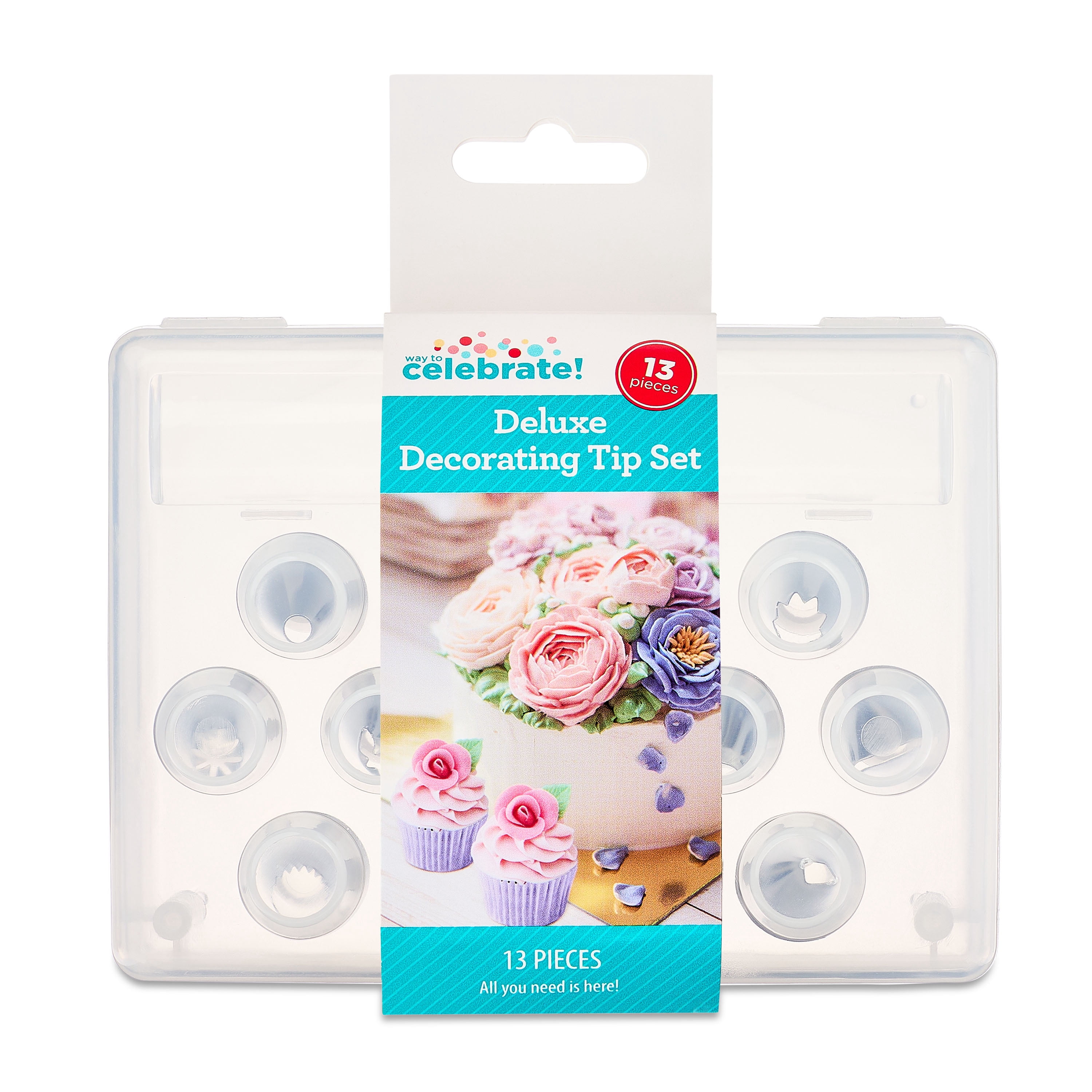 Way To Celebrate Deluxe Cake Decorating Tip Set, 13 Pieces