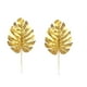 thumbnail image 2 of 12 piezas de simulación de hojas de tortuga plantas artificiales hojas de Monstera falsas con varilla Decoración para el hogar Colgantes de pared (Golden, L), 2 of 7