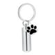 thumbnail image 2 of Llavero de cremación con colgante para mascota, mini urna, llavero cilíndrico, práctico, para cenizas. Plata, 2 of 9