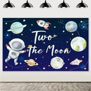 Astronaut Plane Space Theme Party Background Banner, Background Cloth, Room Decoration, Happy Birthday Party, Baby Baptism