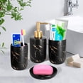 thumbnail image 1 of Kit 4pz De Accesorios Para Baño VIMI De Cerámica Jabonera Dispensador Porta Cepillo Vaso Color negro, 1 of 8
