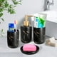 thumbnail image 1 of Kit 4pz De Accesorios Para Baño VIMI De Cerámica Jabonera Dispensador Porta Cepillo Vaso Color negro, 1 of 8