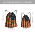 thumbnail image 4 of XMXT Waterproof Gym Bag, American Flag Art Print Drawstring Backpack for Men, s Multicolor, 4 of 8