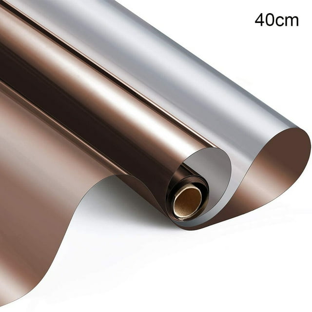 Thinson Window Film Privacy Reflective Mirror Film Removable Heat Insulation Stick, Brown Silver, 40CM x 200CM