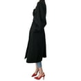 thumbnail image 4 of Seyurigaoka Women's Solid Color Trench Shacket Coat Long Sleeve Lapel Double Breasted Oversize Elegant Mid-Length Jacket with Belt, 4 of 8